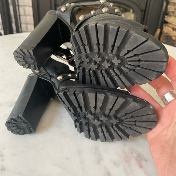 Polo Ralph Lauren Black Studded Heel Sandals - Picture 6 of 13